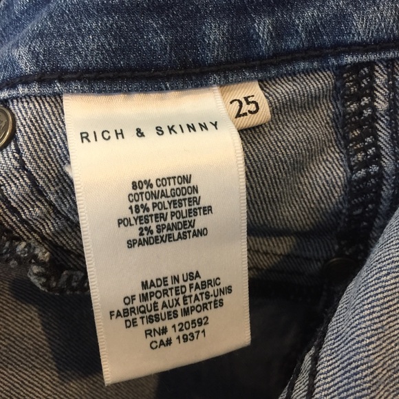 Rich & Skinny Stone Wash Tuxedo Skinny Jeans Sz 25 - Picture 8 of 8